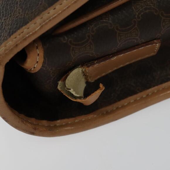 CELINE Macadam Canvas Shoulder Bag Pvc Leather Brown - Picture 7 of 12